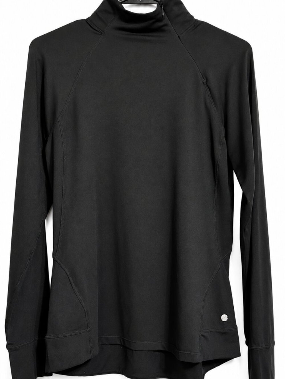Apana Black Performance Mock Neck Pullover Long Sleeve Active Top M